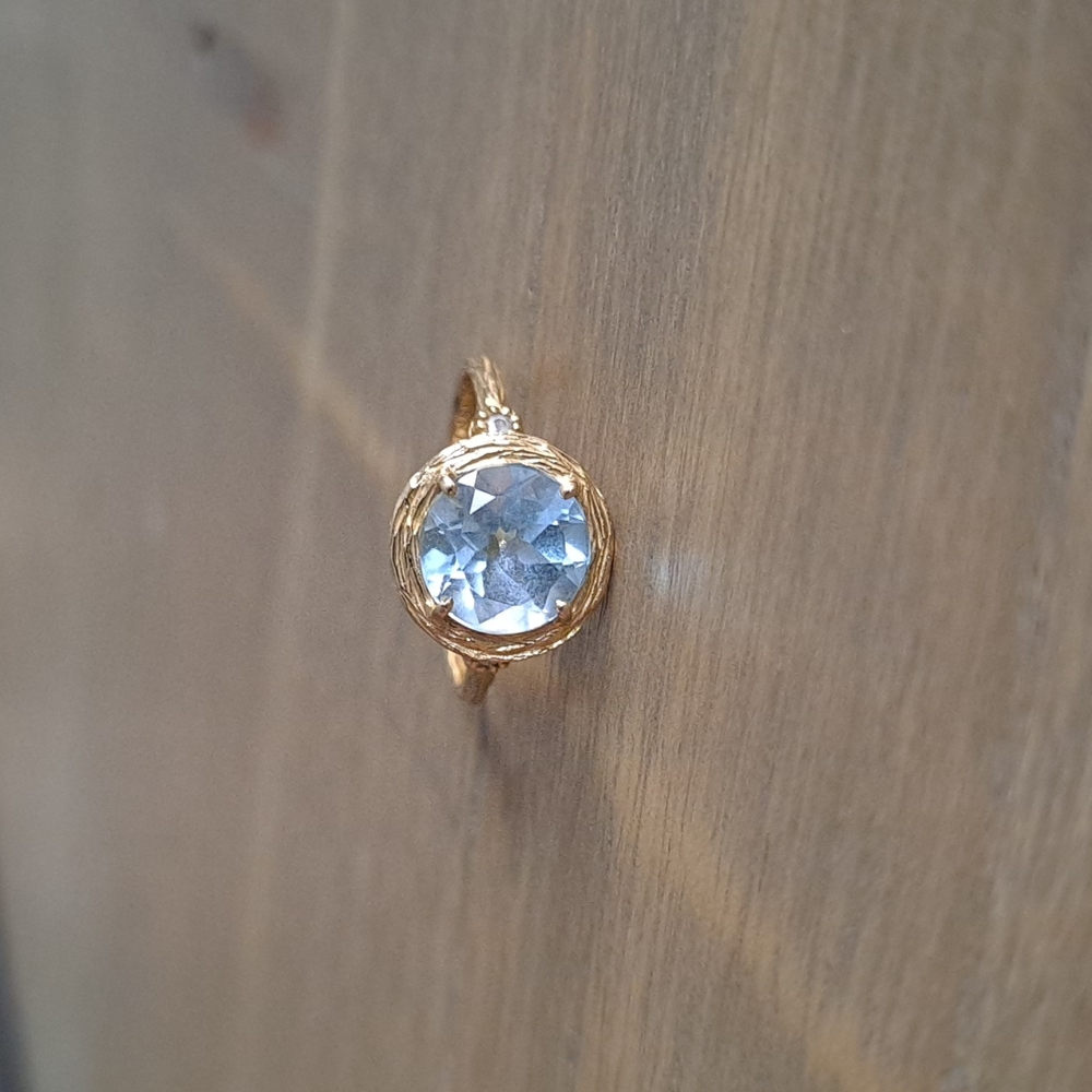 14K gold aquamarine ring - Picture 6 of 16